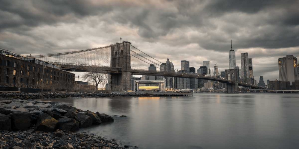 Art Print: Brooklyn Bridge over East river, New York