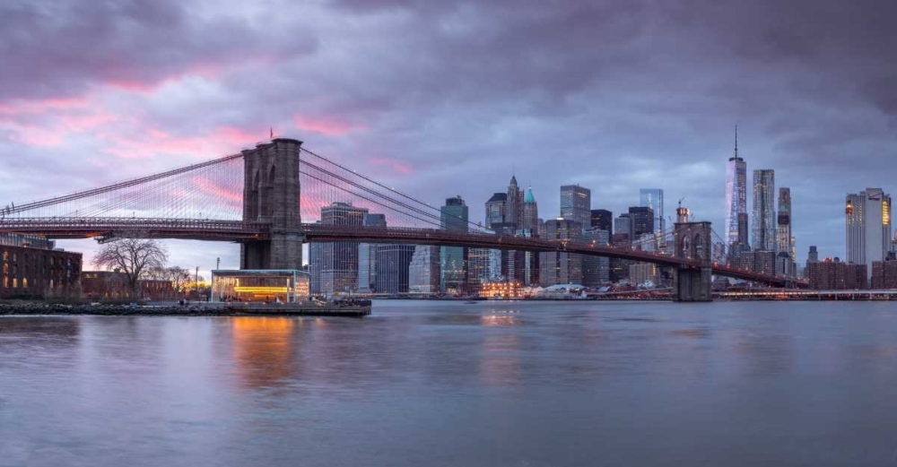 Art Print: Brooklyn Bridge over East river, New York