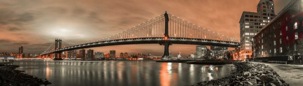 Wall Art Painting id:104205, Name: Manhattan bridge and New York city skyline, Artist: Frank, Assaf
