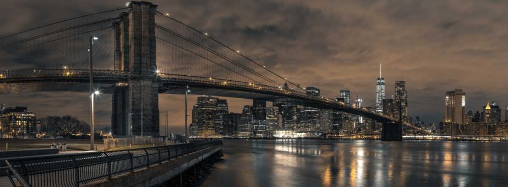 Art Print: Brooklyn bridge over East river, New York