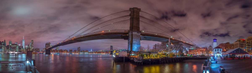 Art Print: Brooklyn bridge over East river, New York