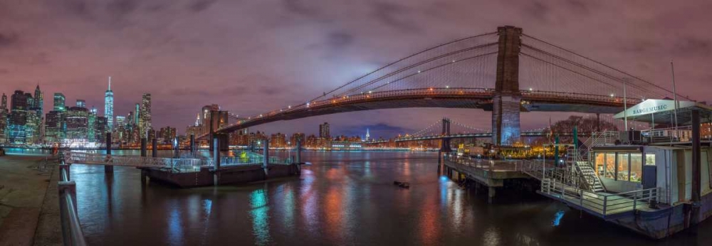 Art Print: Brooklyn bridge over East river, New York