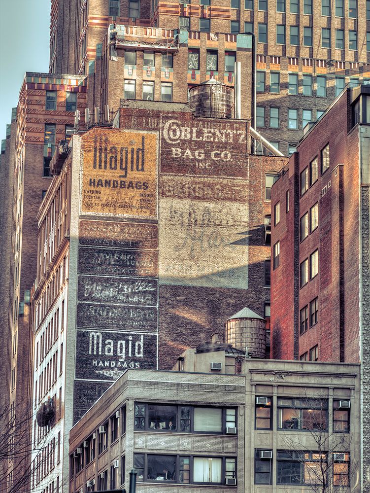 Art Print: Advertisements on building exterior, New York