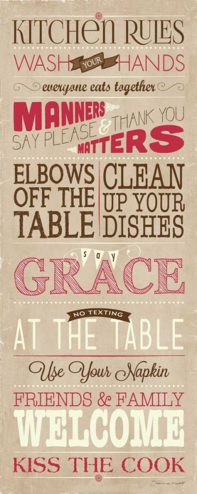 Wall Art Painting id:107431, Name: Kitchen Rules, Artist: Marrott, Stephanie