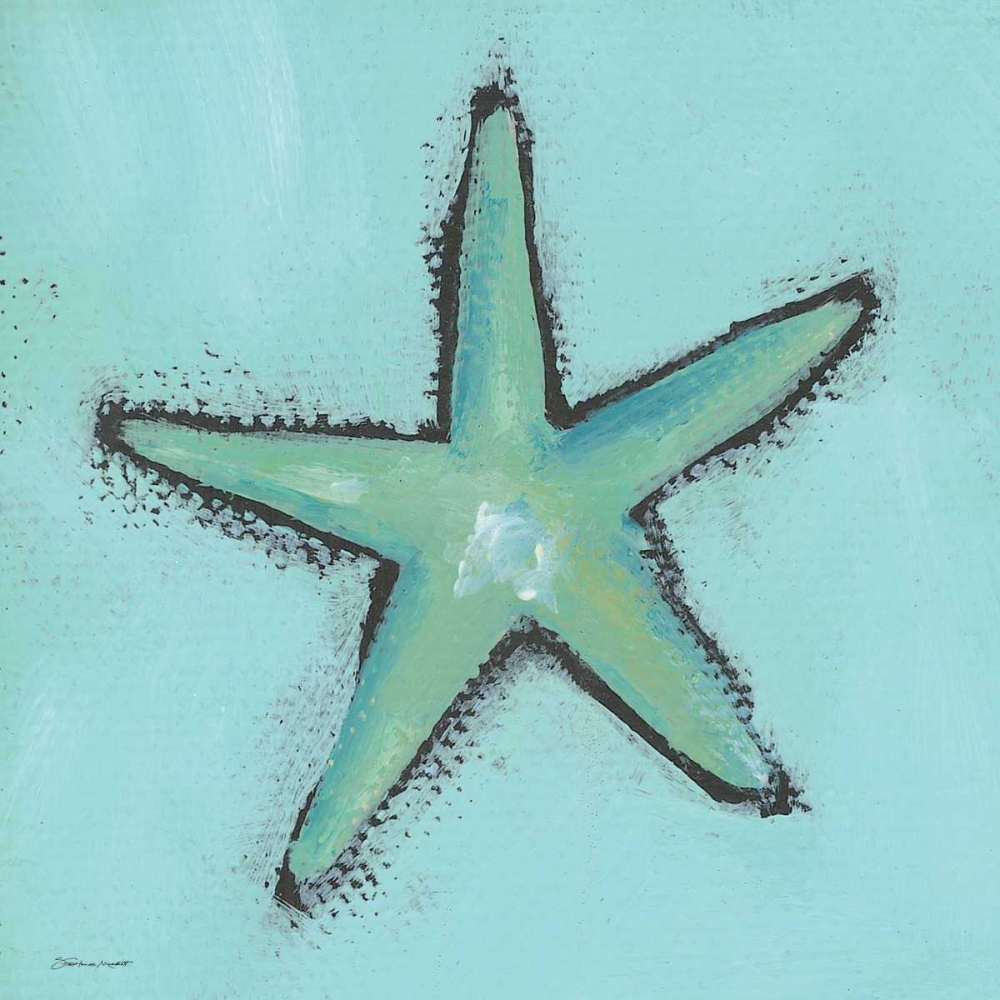 Wall Art Painting id:70371, Name: Aqua Blue Starfish, Artist: Marrott, Stephanie