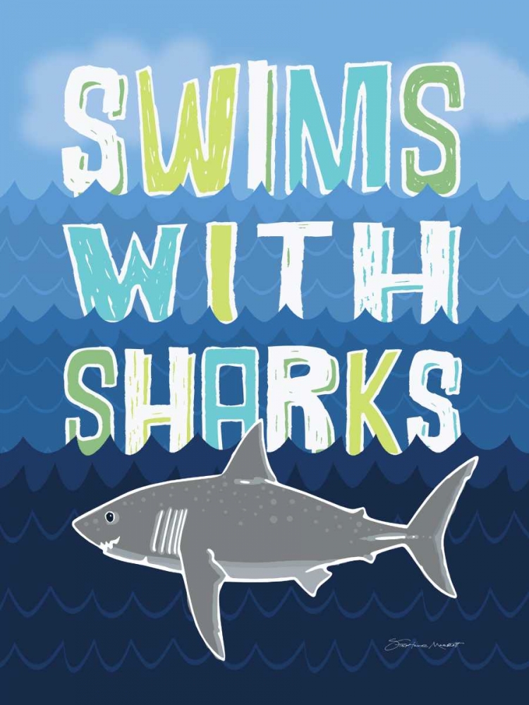 Wall Art Painting id:70388, Name: Sharks, Artist: Marrott, Stephanie