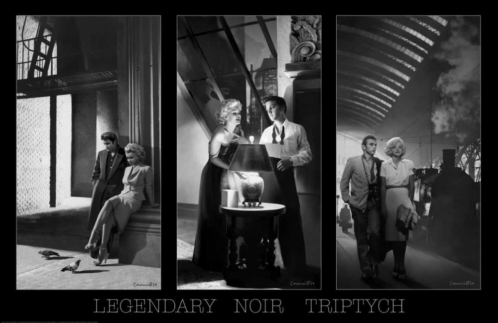 Wall Art Painting id:172443, Name: Legendary Noir Triptych W Border, Artist: Consani, Chris