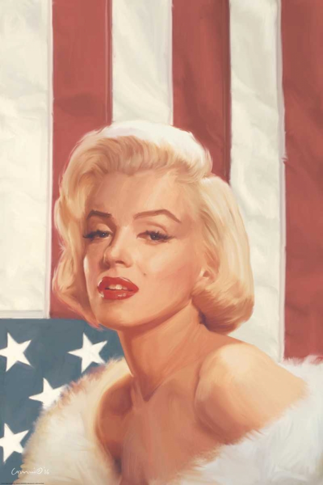Wall Art Painting id:172448, Name: True Blue Marilyn In Flag, Artist: Consani, Chris