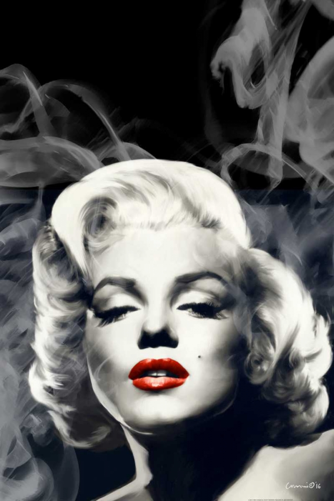 Wall Art Painting id:172456, Name: Red Lips Marilyn In Smoke, Artist: Consani, Chris