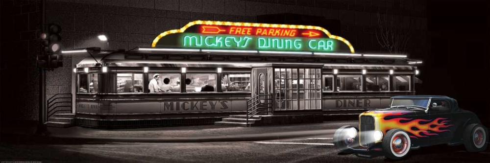 Wall Art Painting id:172486, Name: Mickeys Diner, Artist: Flint, Helen