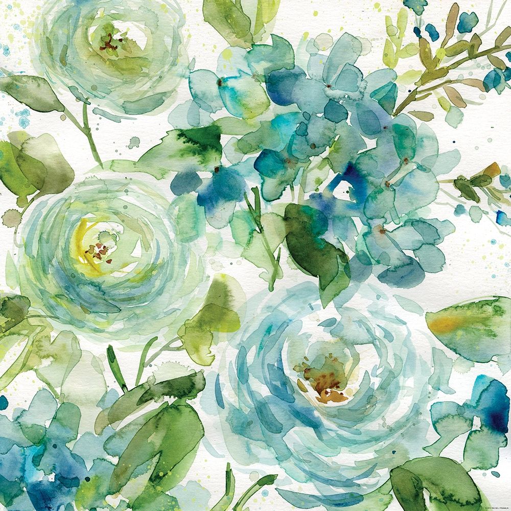 Art Print: HAZ06 Cool Watercolor Floral