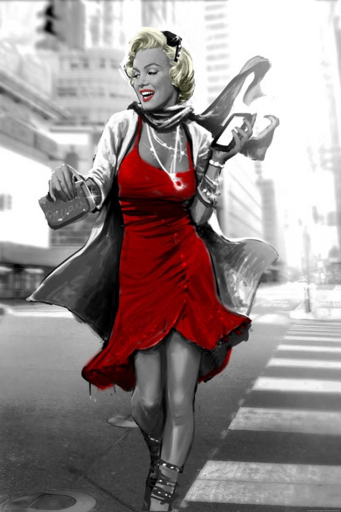 Wall art: Marilyn In The City Red Dress, by Brando, JJ