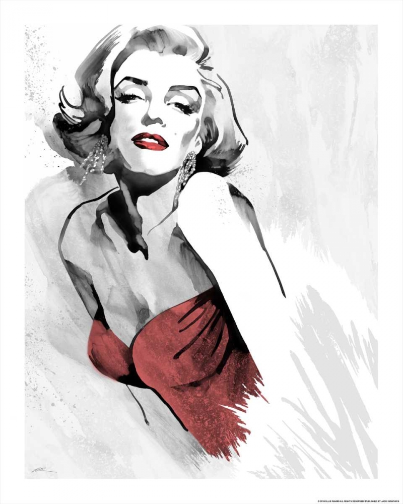 Wall Art Painting id:137441, Name: Marilyns Pose Red Dress, Artist: Rahim, Ellie
