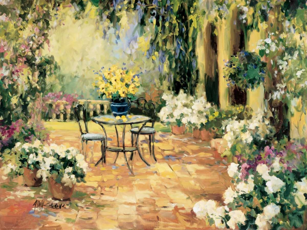 Wall art: Floral Courtyard, by Stevens, Allayn