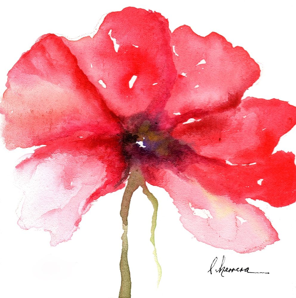 Art Print: WATERCOLOR POPPY I