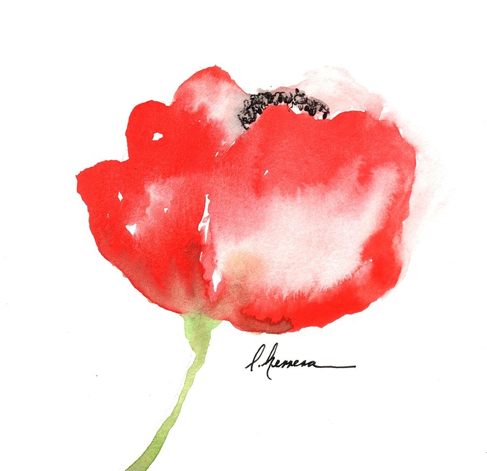 Art Print: WATERCOLOR POPPY II