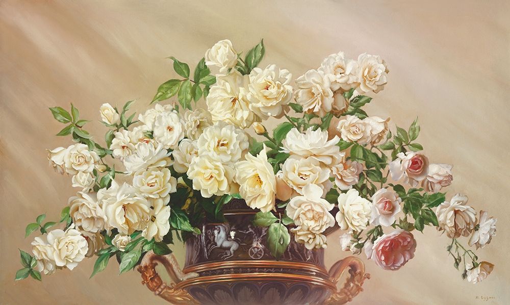 Wall art: WHITE ROSES, by Buzin, Igor