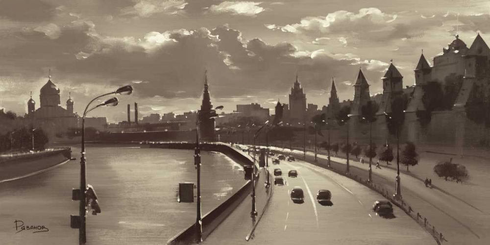 Art Print: The Moscow Kremlin River Walk