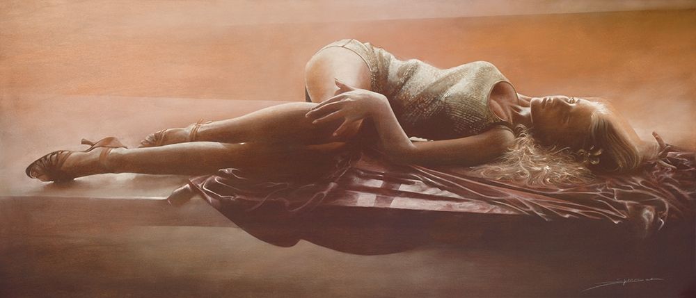 Art Print: GIADA ASCOLTANDO MUSICA ROMAN.