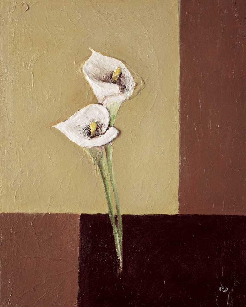 Wall Art Painting id:85300, Name: Calla lilly on brown, Artist: Hedy