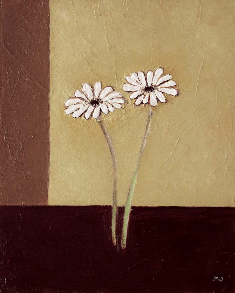 Wall Art Painting id:85301, Name: Daisies on brown, Artist: Hedy