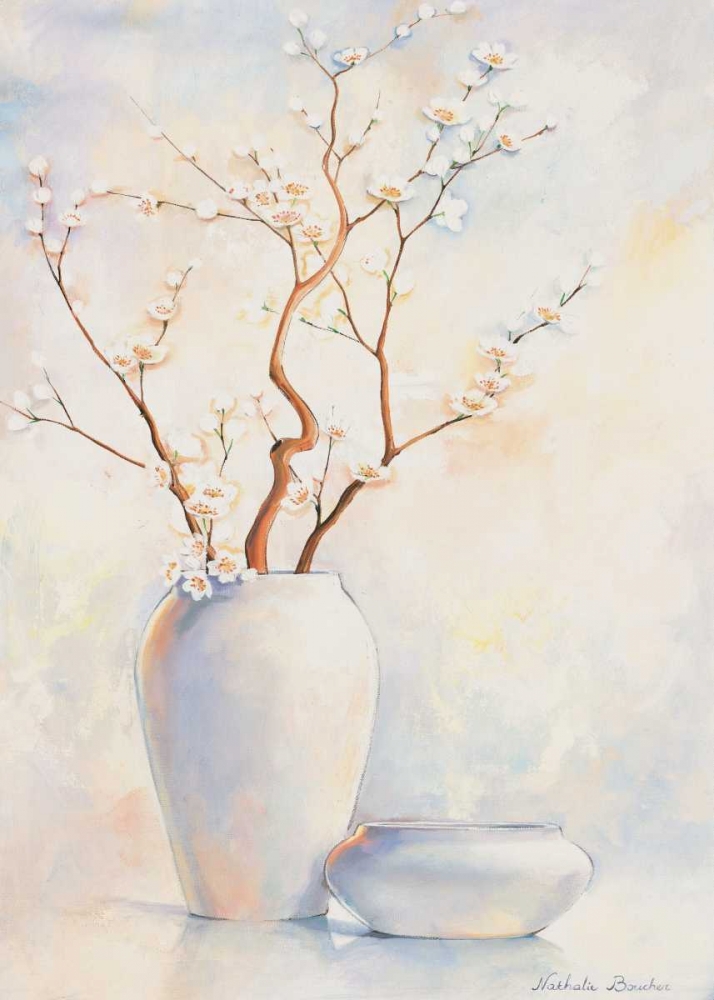 Wall Art Painting id:85418, Name: White vase II, Artist: Boucher, Nathalie