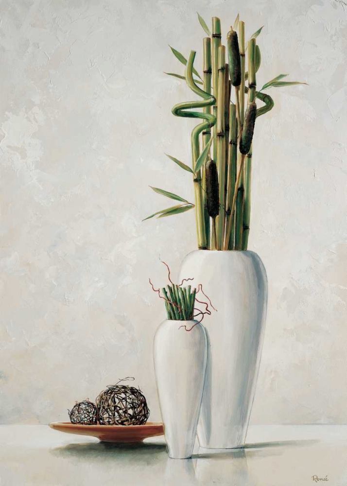 Wall Art Painting id:85425, Name: Bamboo in white vase I, Artist: Renee