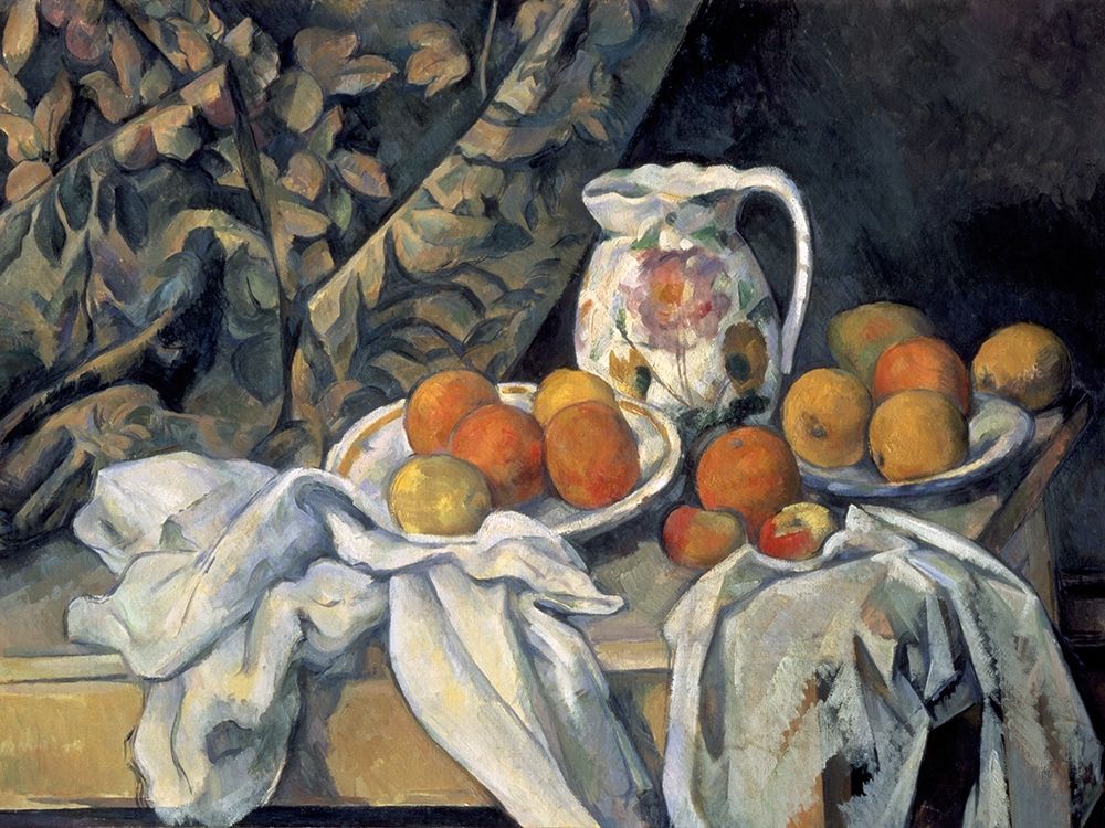 Art Print: Still Life with a Curtain and Pitcher