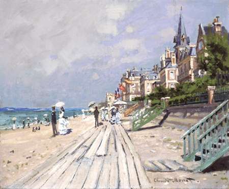 Wall Art Painting id:184668, Name: Beach at Trouville, Artist: Monet, Claude