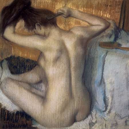 Wall Art Painting id:184692, Name: Woman Combing Her Hair, Artist: Degas, Edgar