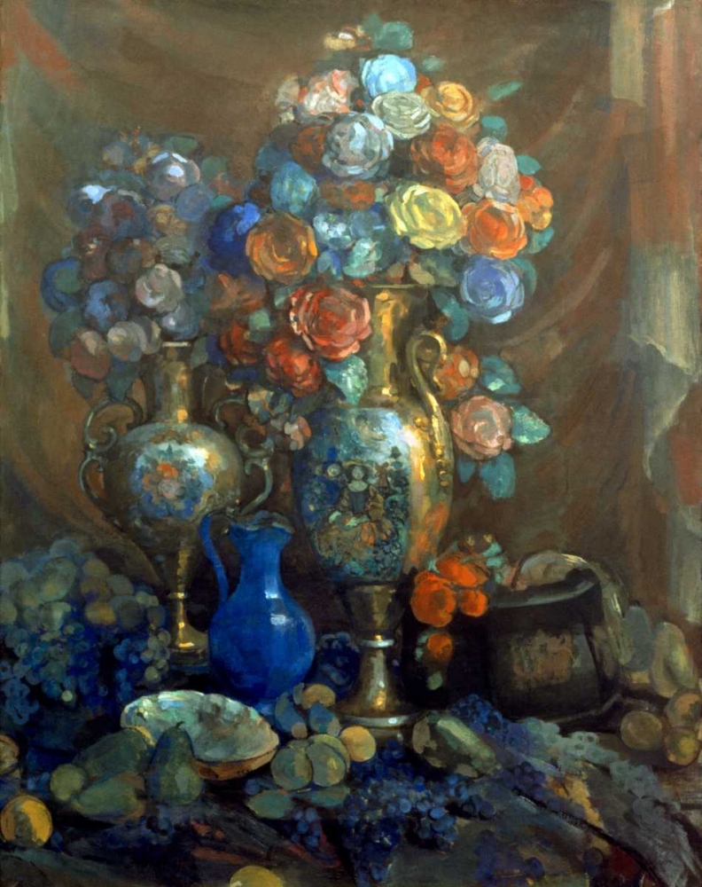 Wall art: Vases, Flowers, Fruits, 1912, by Sapunov, Nikolai