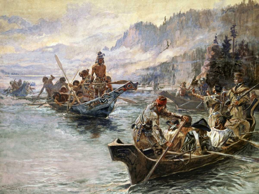 Wall art: Lewis and Clark on the Lower Columbia, by Russell, Charles M.