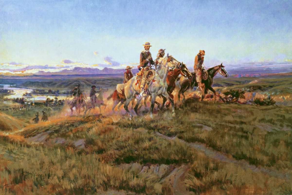 Wall Art Painting id:93566, Name: Men of the Open Range, Artist: Russell, Charles M.