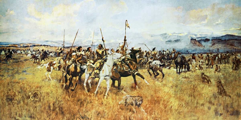 Wall Art Painting id:93577, Name: Lewis and Clark Meeting the Flatheads, Artist: Russell, Charles M.