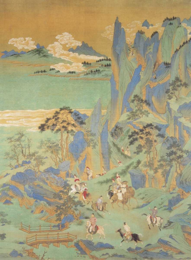Wall Art Painting id:93524, Name: Travellers In The Mountains Of Shu, Artist: Anonymous