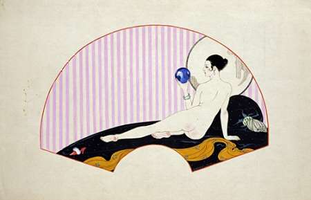 Wall Art Painting id:184729, Name: Odalisque With a Crystal Ball, Artist: Barbier, Georges