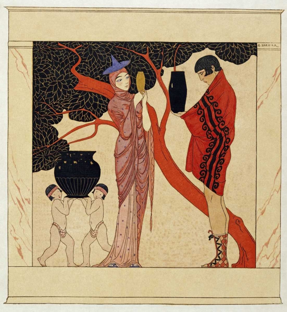 Wall Art Painting id:88759, Name: The Red Tree, Artist: Barbier, Georges