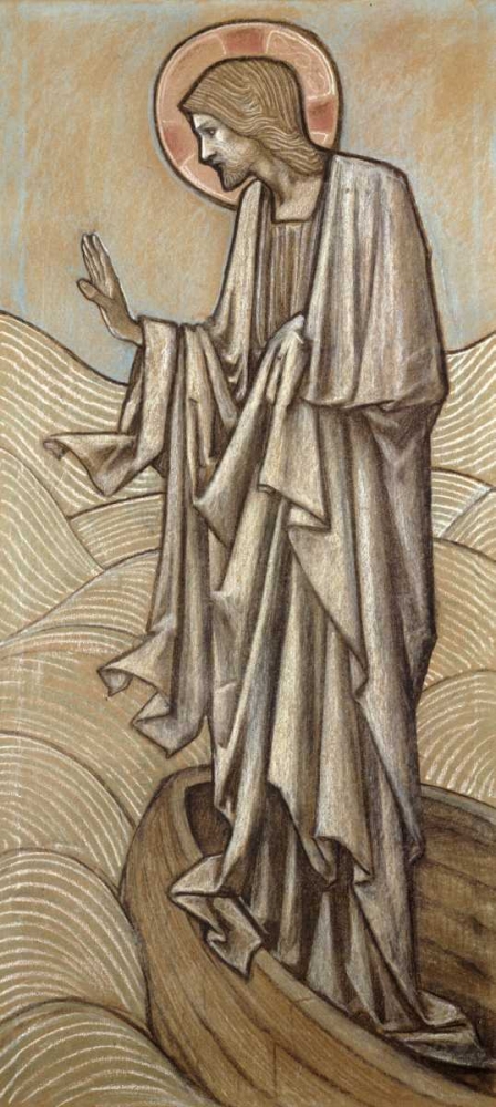 Wall Art Painting id:88787, Name: Christ Stilling The Waves, Artist: Burne-Jones, Sir Edward