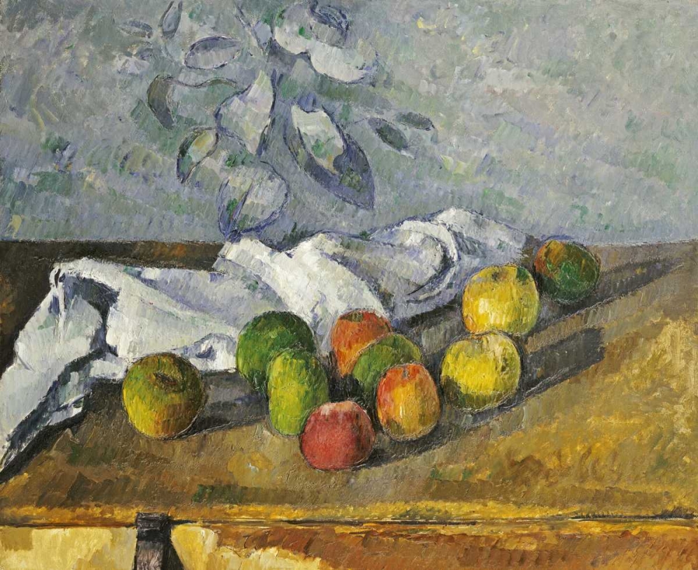 Wall Art Painting id:88804, Name: Apples and a Napkin, Artist: Cezanne, Paul