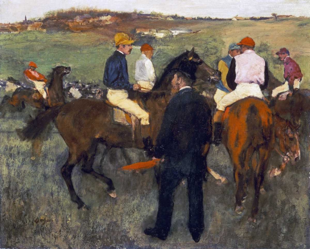 Wall Art Painting id:88870, Name: Racehorses - Leaving The Weighing, Artist: Degas, Edgar