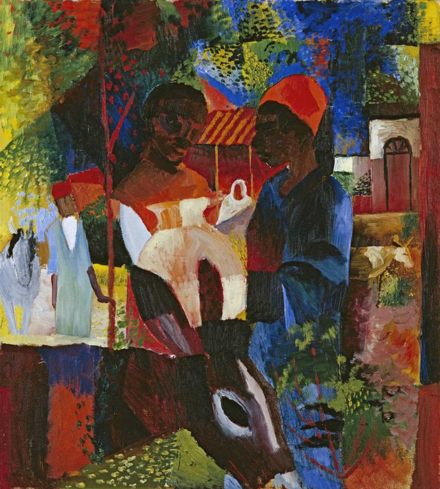 Wall Art Painting id:88986, Name: A Market In Tunis, Artist: Macke, August