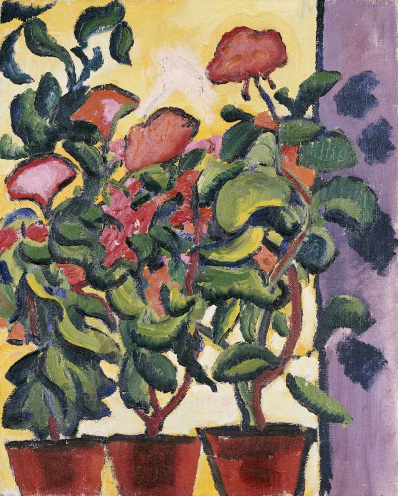 Wall Art Painting id:88988, Name: Geranium Am Fenster, Artist: Macke, August