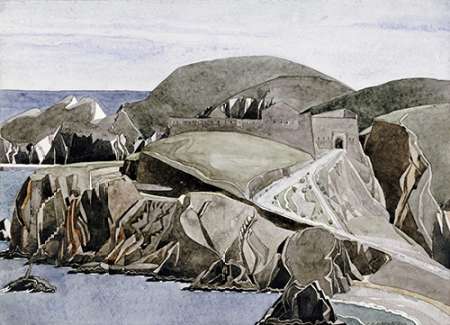 Wall Art Painting id:184903, Name: The Road Through The Rocks, Artist: Mackintosh, Charles Rennie