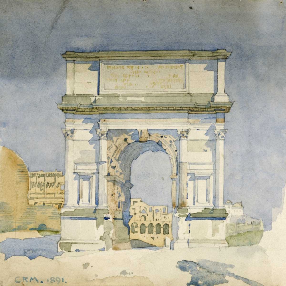 Wall Art Painting id:88990, Name: Rome, Arch of Titus, Artist: Mackintosh, Charles Rennie