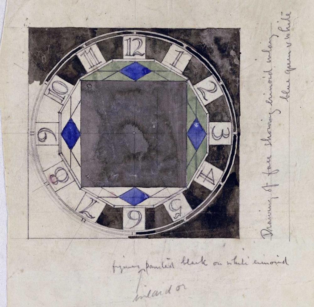 Wall Art Painting id:88995, Name: Design For Clock Face, 1917, Artist: Mackintosh, Charles Rennie