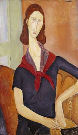 Wall Art Painting id:184919, Name: Jeanne Hebuterne (with a Scarf), Artist: Modigliani, Amedeo