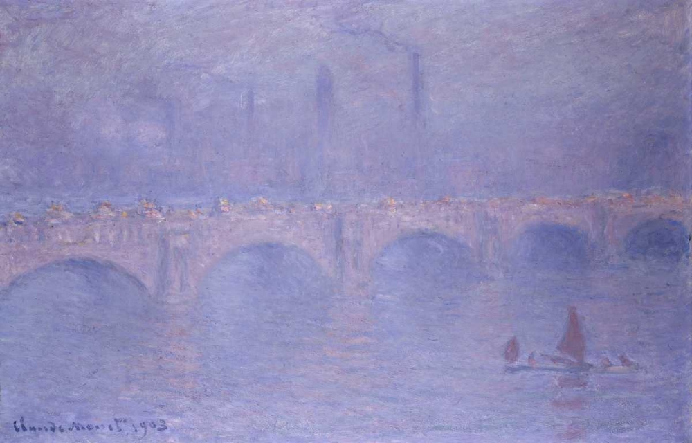 Art Print: Waterloo Bridge, Misty Sunshine
