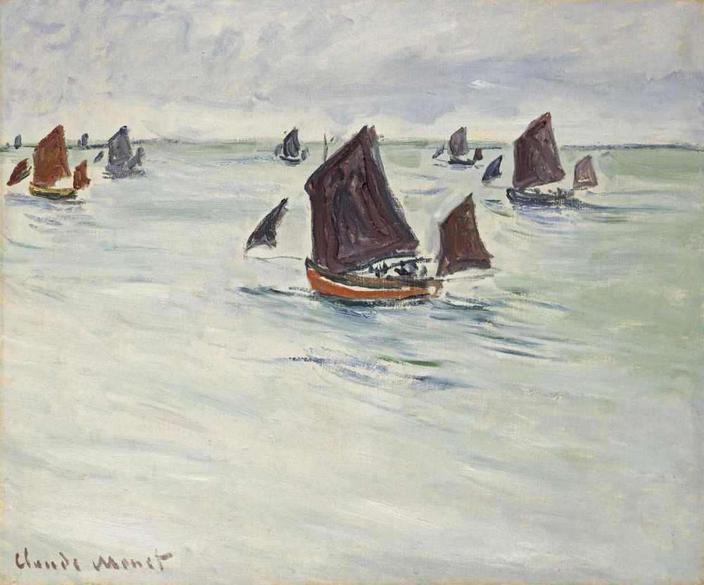 Art Print: Fishing Boats off Pourville, 1882