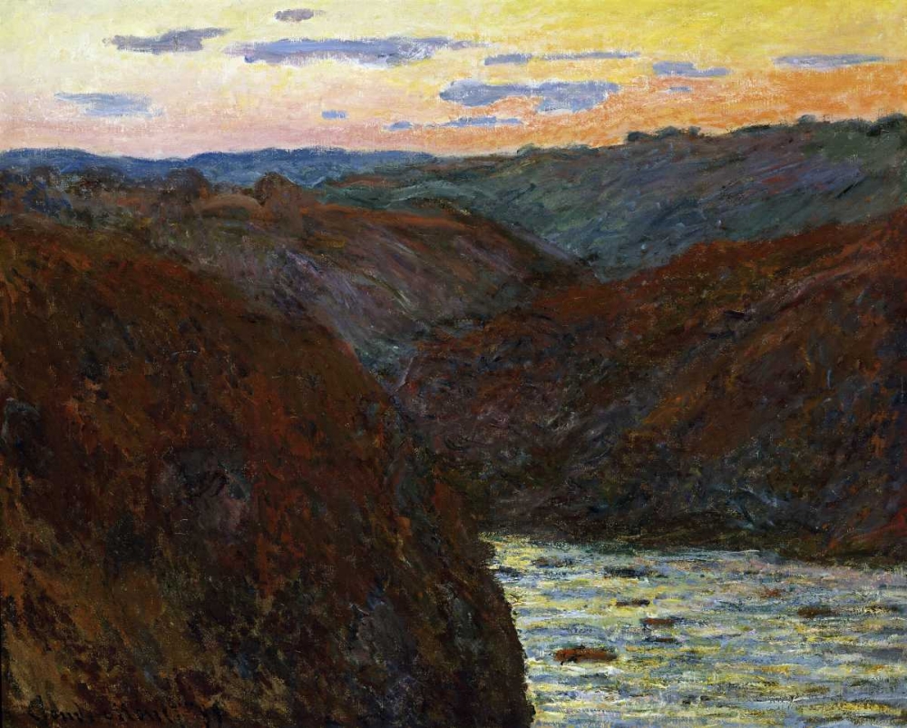 Wall Art Painting id:89037, Name: La Creuse, Sunset, Artist: Monet, Claude