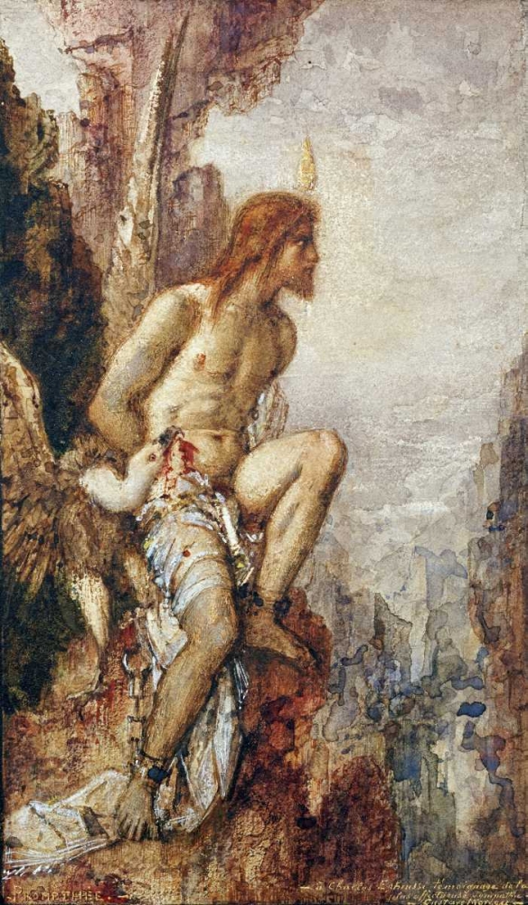 Wall Art Painting id:89093, Name: Promethee - The Torture of Prometheus, Artist: Moreau, Gustave